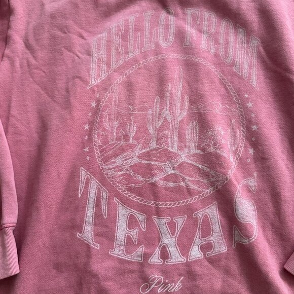 PINK Victoria's Secret Hello from Texas Oversized Sweatshirt Size Medium - Picture 5 of 8